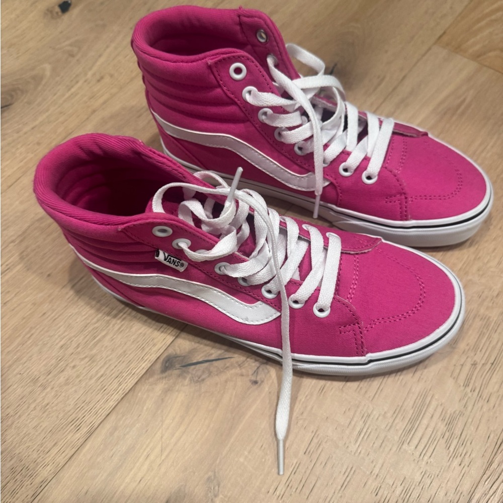 Womens Vans Fuchsia High-Top Sneakers - Size 7 - Picture 2 of 2